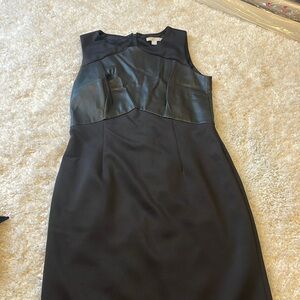 Black pleather sheath dress.